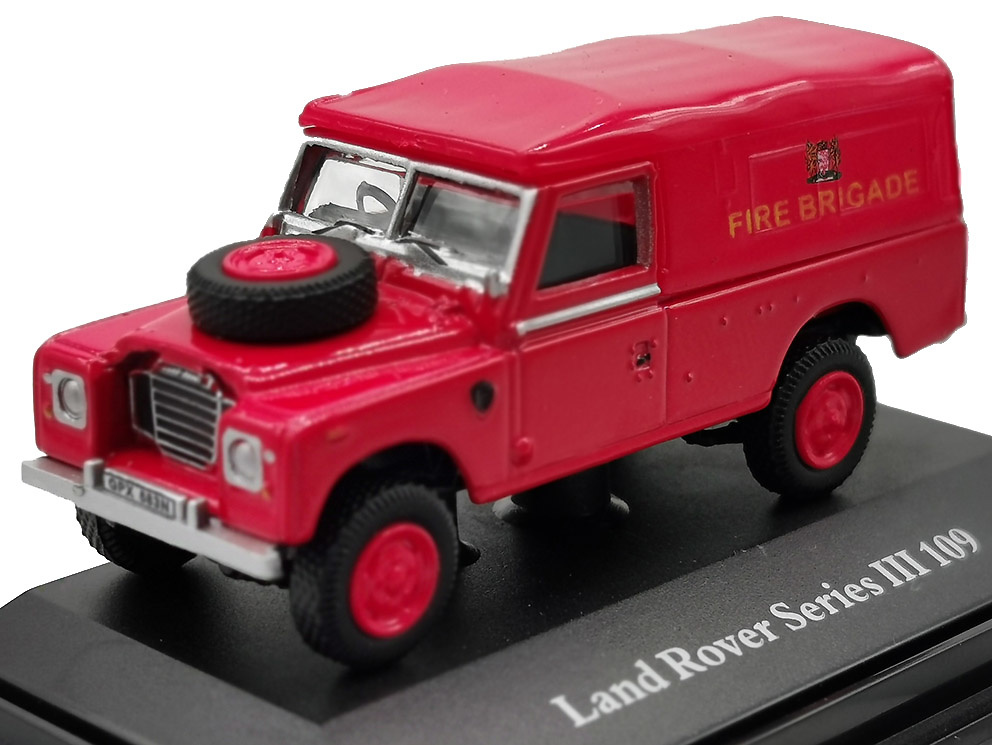 Land Rover 109 Serie III, Capota de lona roja, Fire Brigade, 1:72, Cararama 
