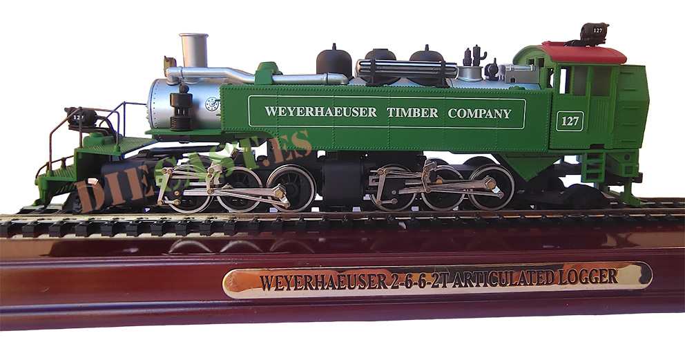 Máquina Weyerhaeuser Timber Company, 2-6-6-2T,registradora de vía articulada, #127, H0 