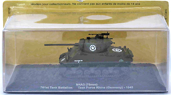 M4A3 Sherman, 761st Tank Battalion, Task Force Rhine, Alemania, 1945, 1:72, Altaya 