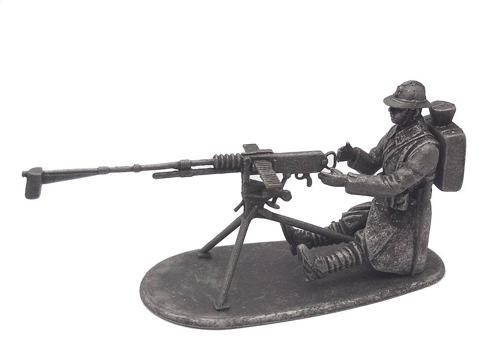 Machine Gunner with Hotchkiss Machine Gun, France, 1918, 1:24, Atlas Editions 