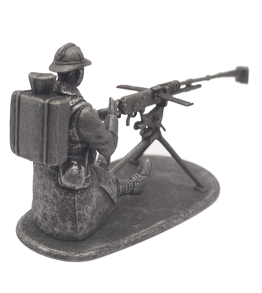 Machine Gunner with Hotchkiss Machine Gun, France, 1918, 1:24, Atlas Editions 