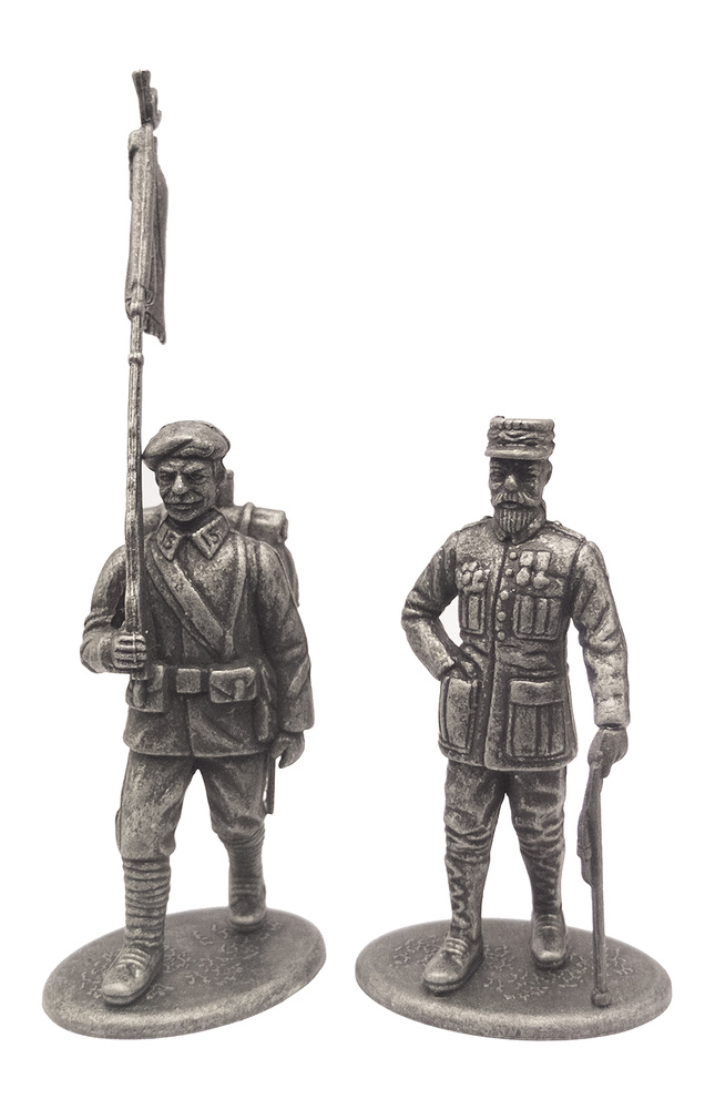 Major-General Henri Goraud and Alpine Hunter standard-bearer, France, 1918, 1:24, Atlas Editions 