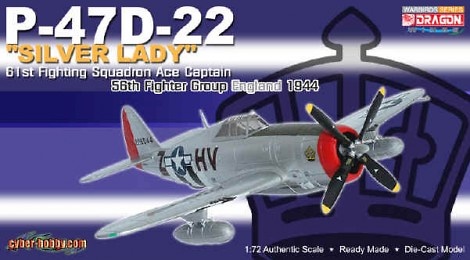 P-47D-22 Silver Lady, 61st Fighting Squadron ACE CAG, 1944, 1:72, Dragon Wings 
