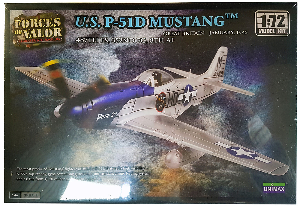 P-51 D Mustang, 48th FS, 352nd FG, 8th AF, Gran Bretaña, Enero, 1945, 1:72, Forces of Valor 