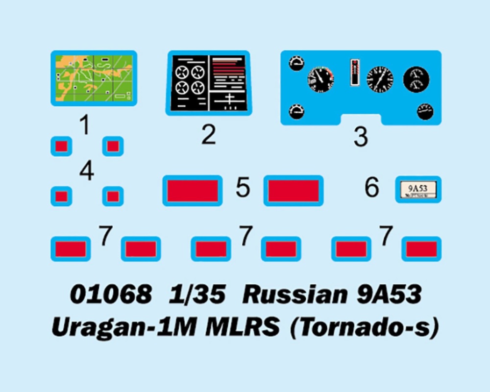 Russian 9A53 Uragan-1M MLRS (Tornado-s), 1:35, Trumpeter 
