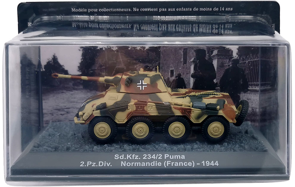 Sd.Kfz. 234/2, Puma, 2 ª División Panzer, Normandía, 1944, 1:72, Altaya 