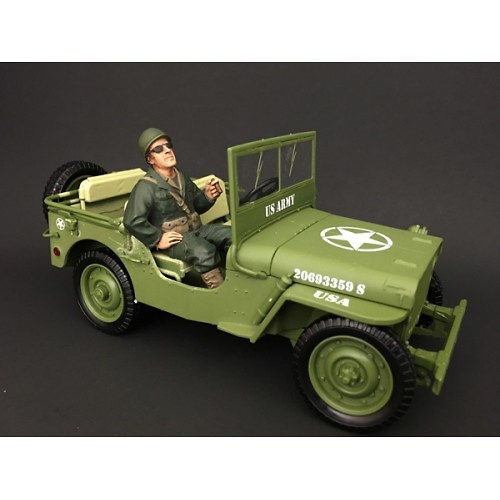 Soldado USA, acompañante de conductor de Jeep, 2ª G.M., 1:18, American Diorama 