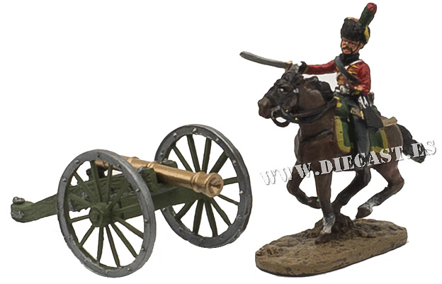 Soldado a caballo + cañón francés, 1:60, Del Prado 
