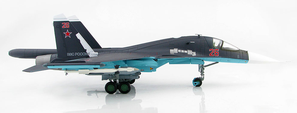 Su-34 Fullback Fighter Bomber Red 26, Russian Air Force, Syria, 2015, 1:72, Hobby Master 