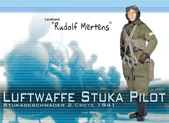 Teniente Rudolf Mertens, Piloto de Stuka de la Luftwaffe, Stukageschwader 2, Creta, 1941, 1:6, Dragon Armor 
