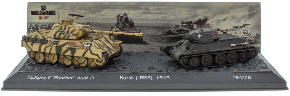 The Battle of Kursk (USSR), 1943 Pz.Kpfw. + 'Panther' Ausf. D vs T34/76, 1/72, Salvat 