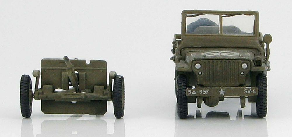 U.S. Willys Jeep with 37mm M3A1 anti-tank gun, 1:72, Hobby Master 