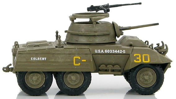 US M8 Light Armored Car 82nd Armored Recon. Battalion, 2nd Armored Div., 1944, 1:72, Hobby Master 