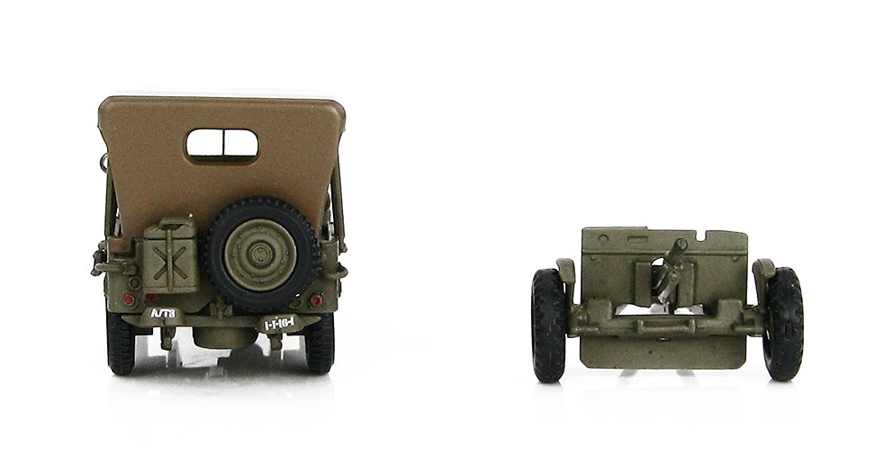 Willys Jeep con cañón anti-tanque de 37mm, 3º Batallón, 1º Regimiento, 1ª División, Túnez, 1943, 1:72, Hobby Master 