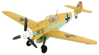BF 109F-4 Trop "Star of Africa" flown by Lt. Hans-Joachim Marseille, 3./JG 27, Libya, Feb 1942, 1:48, Hobby Master