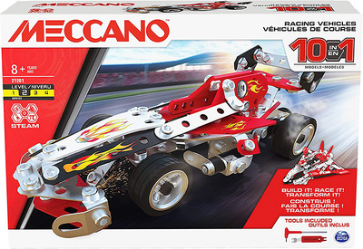 Box to build 10 different competition vehicles, Meccano