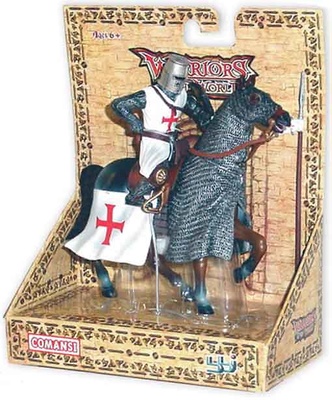 Caballero Templario con caballo, 1:18, Blue Box