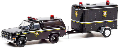 Chevrolet K5 Blazer with trailer, NYPD, 1990, 1:64, Greenlight