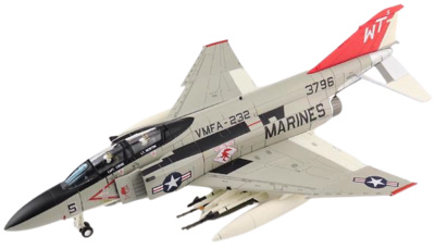 F-4J Phantom II 153833, VMFA-232 “Red Devils” US Marines, Japón, 1977, 1:72, Hobby Master