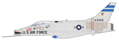 F100D Super Sabre 55-3712, 307 TFS, Base Aérea Bien de Hoa, RVN, 1965, 1:72, Hobby Master