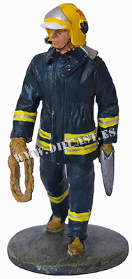 Firefighter in fireproof suit, Helsinki, Finland, 2003, 1:30, Del Prado