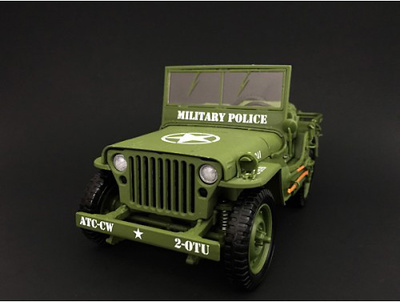 Jeep US Army, Policía Militar, 2ª Guerra Mundial, 1:18, American Diorama