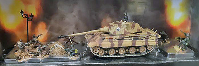 King Tiger con 4 soldados USA + 3 alemanes, Normandia, 1944, 1:72, Forces of Valor
