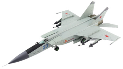 MiG-25PDS Foxbat-E, Fuerza Aérea Ucraniana, 146th GFAR, Blue 20, Ucrania, 1990, 1:72, Hobby Master