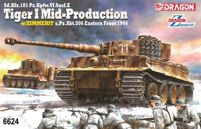 Tiger I, mid production W/Zimmerit, 1:35, Dragon Models