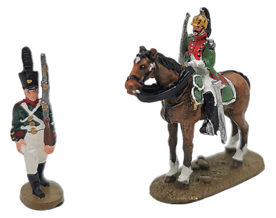 Un soldado a pie y otro a caballo, Batalla de Austerlitz, 1:60, Del Prado 